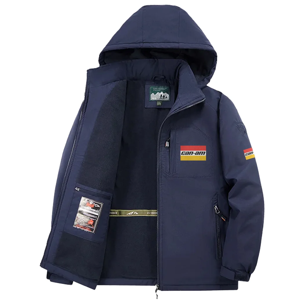 Recreational Quad Fleece Windbreaker Jacket, Essential Cold & Wind Barrier HVN1450BR - Navy - Image 3