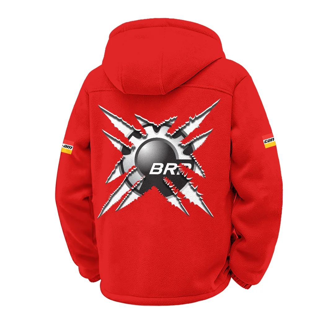 Recreational Quad Winter Fleece Jacket, Polar Climate Fleece HVN1450BR - Red - Image 3