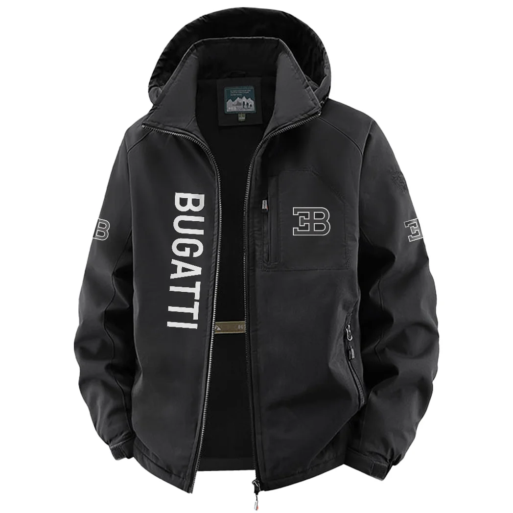 Million-Dollar Car Fleece Windbreaker Jacket, Dual-Layer Protection Jacket HVN1450BU - Black - Image 2