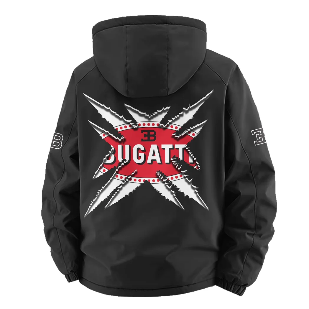 Million-Dollar Car Fleece Windbreaker Jacket, Dual-Layer Protection Jacket HVN1450BU - Black - Image 4
