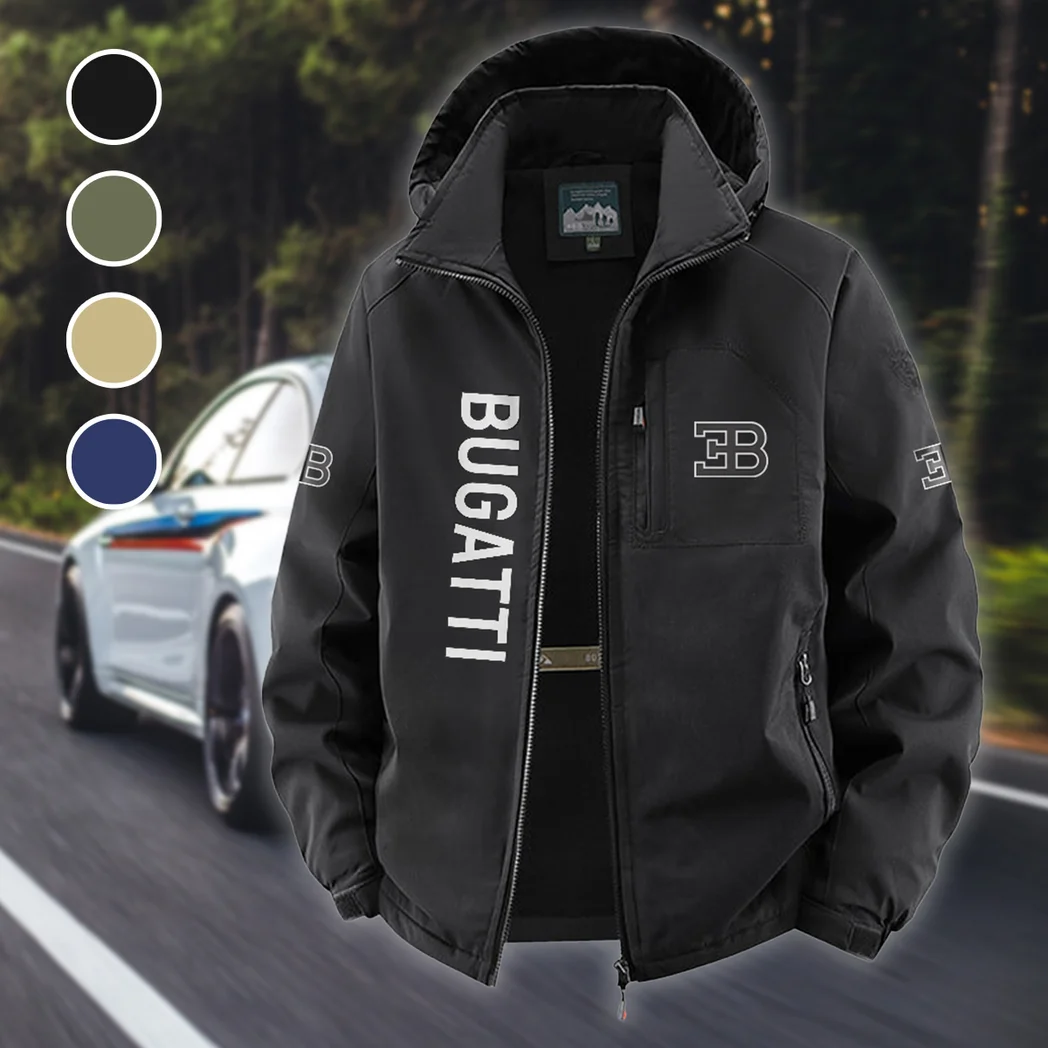 Million-Dollar Car Fleece Windbreaker Jacket, Dual-Layer Protection Jacket HVN1450BU - Black