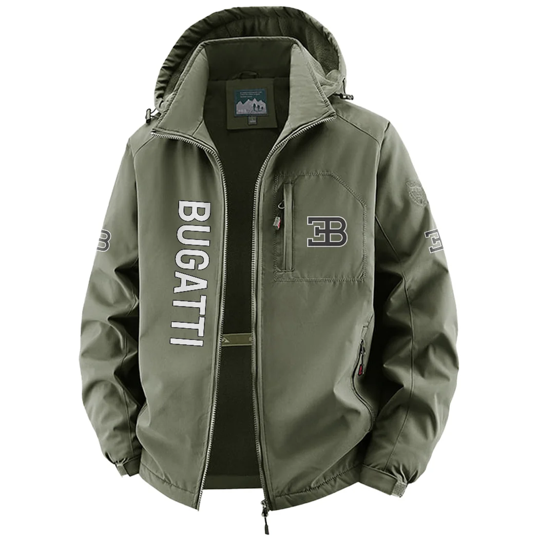 Million-Dollar Car Fleece Windbreaker Jacket, Dual-Layer Protection Jacket HVN1450BU - Green - Image 2