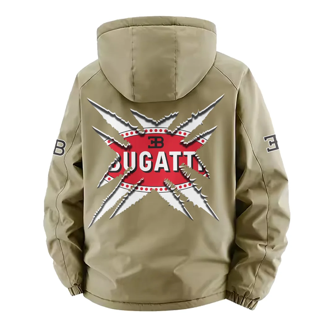 Million-Dollar Car Fleece Windbreaker Jacket, Dual-Layer Protection Jacket HVN1450BU - Khaki - Image 4