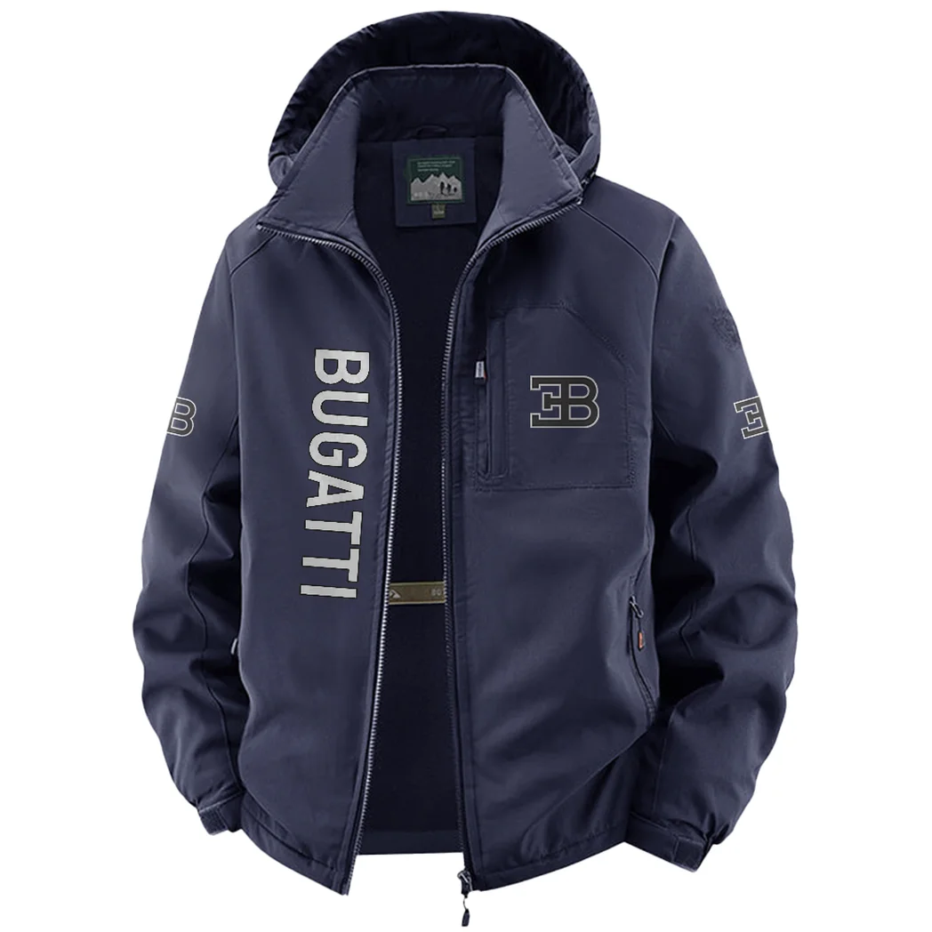 Million-Dollar Car Fleece Windbreaker Jacket, Dual-Layer Protection Jacket HVN1450BU - Navy - Image 2
