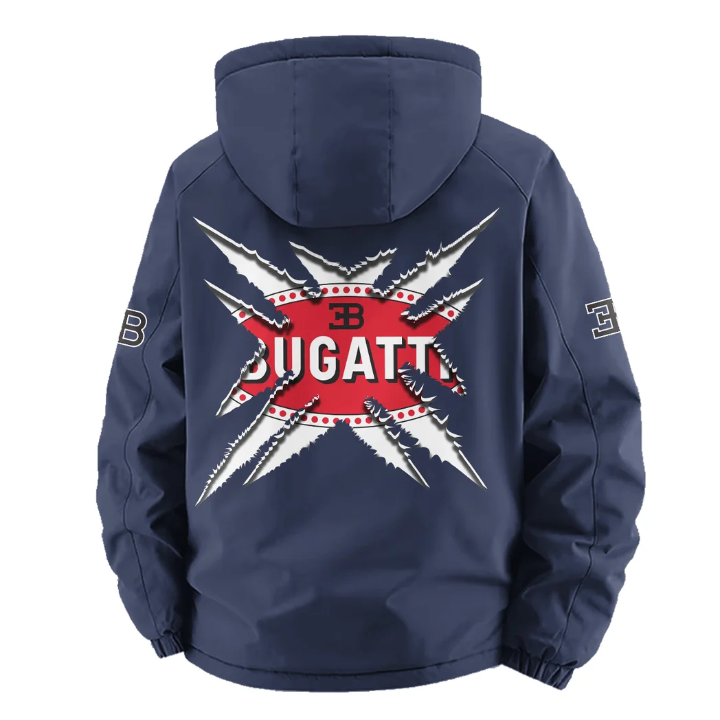Million-Dollar Car Fleece Windbreaker Jacket, Dual-Layer Protection Jacket HVN1450BU - Navy - Image 4