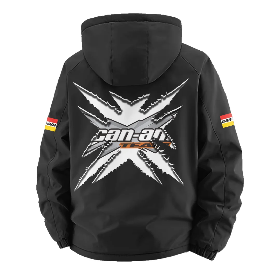 Racing Bike Fleece Windbreaker Jacket, Thermal Wind-Deflector HVN1450CA - Black - Image 4