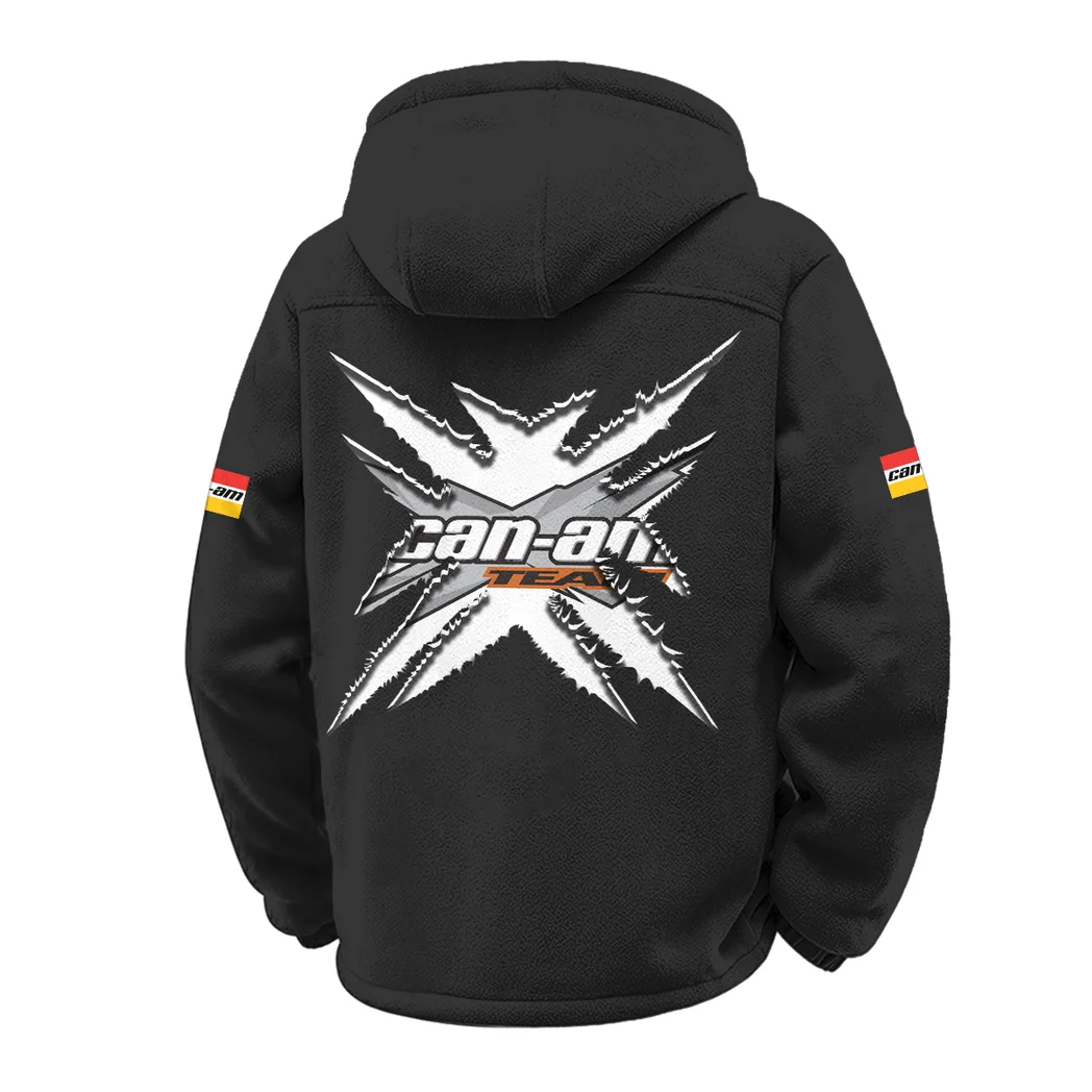 Racing Bike Winter Fleece Jacket, Heavy-Duty Cold Fleece HVN1450CA - Black - Image 3