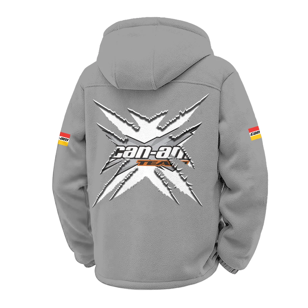Racing Bike Winter Fleece Jacket, Heavy-Duty Cold Fleece HVN1450CA - Grey - Image 3