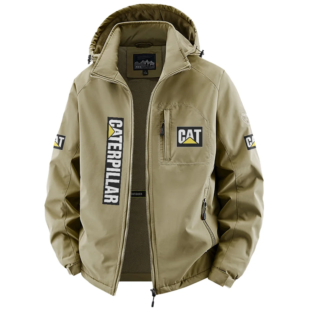 Site Work Machine Fleece Windbreaker Jacket, Multi-Sport Weather Jacket HVN1450CI - Khaki - Image 2