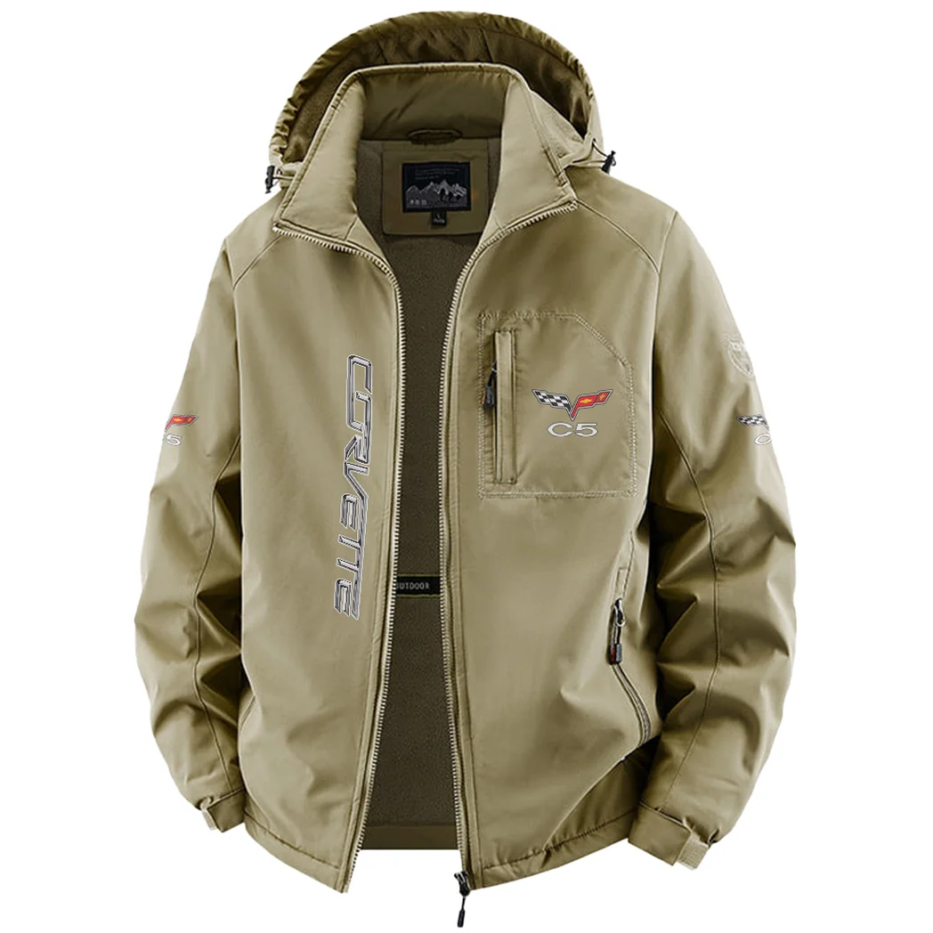 Lightweight Performance Car Fleece Windbreaker Jacket, Cold-Air Cycling Shell HVN1450CO - Khaki - Image 2