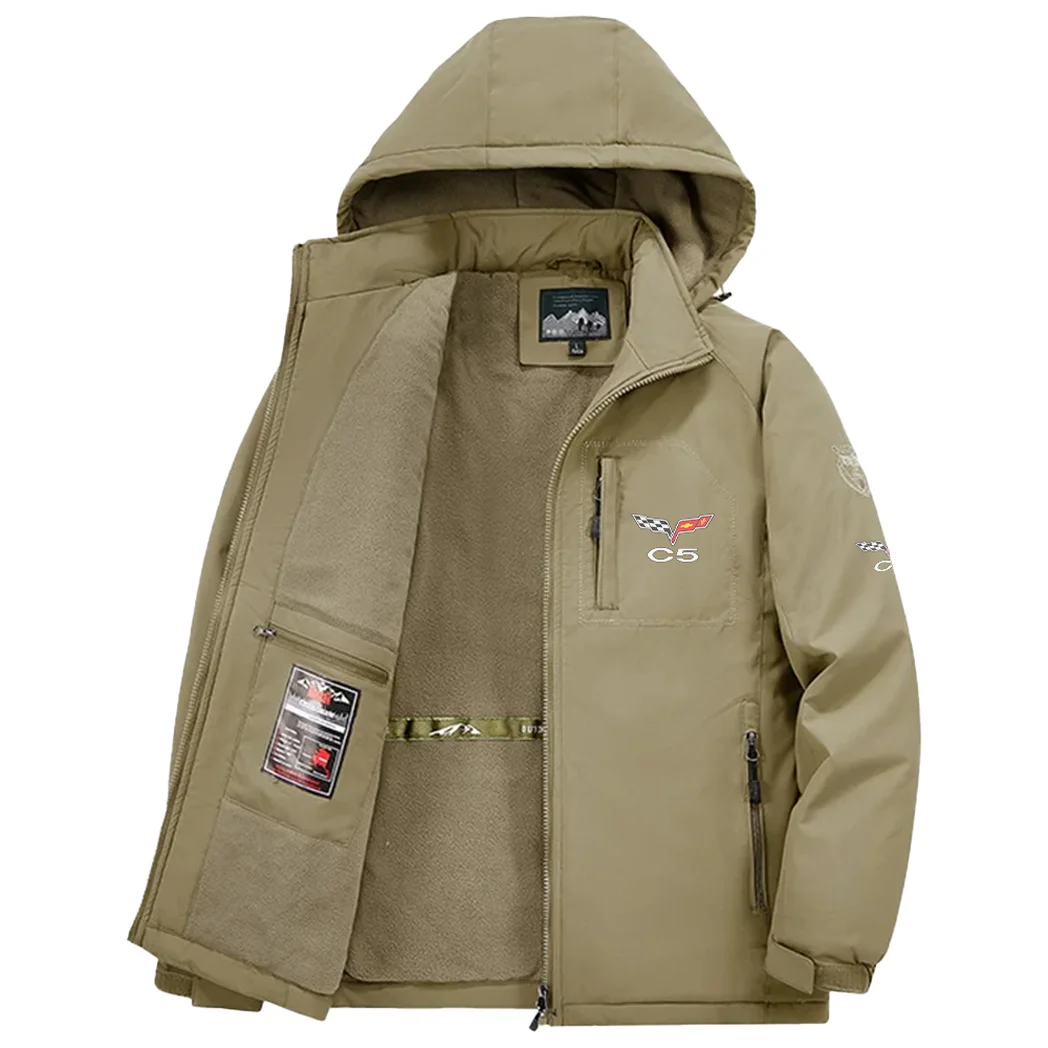 Lightweight Performance Car Fleece Windbreaker Jacket, Cold-Air Cycling Shell HVN1450CO - Khaki - Image 3