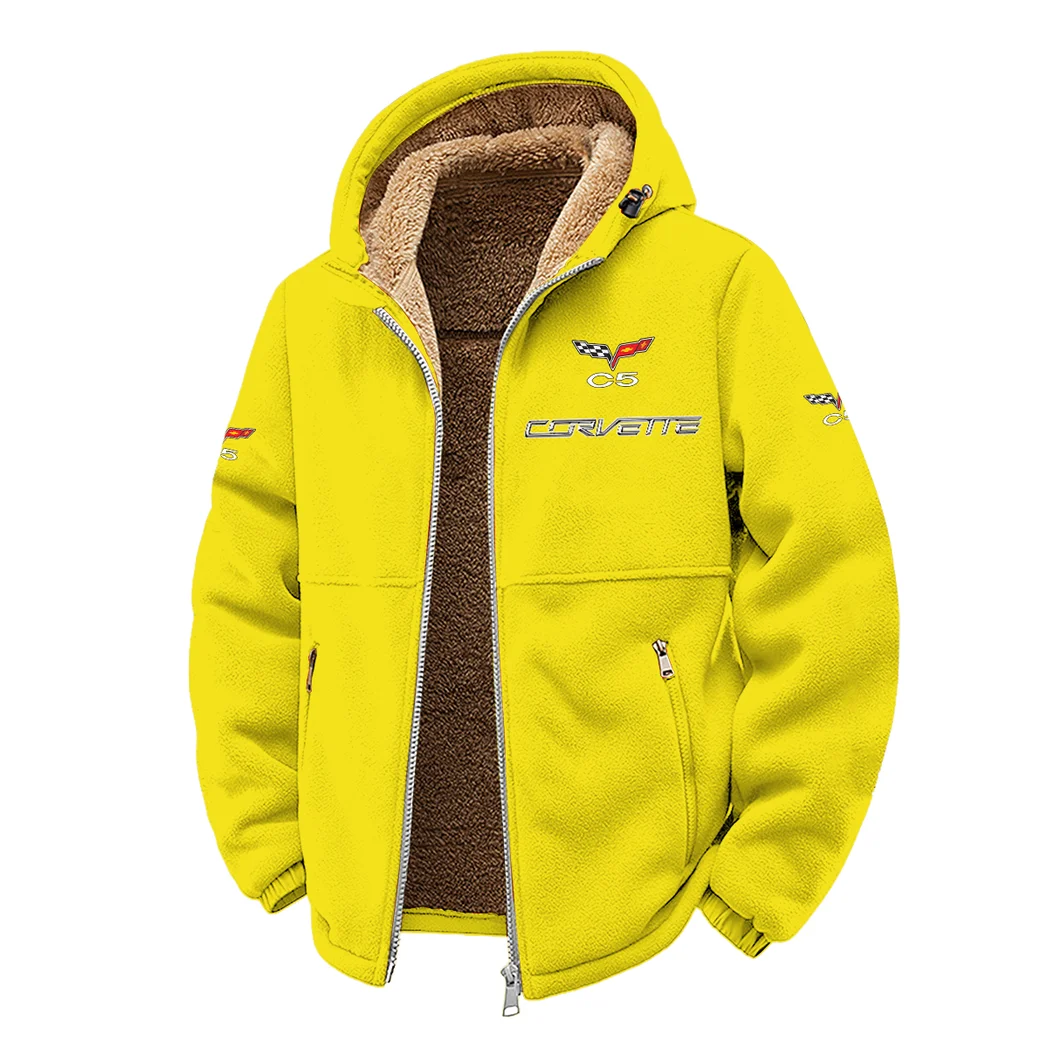 Lightweight Performance Car Winter Fleece Jacket, All-Mountain Sport Jacket HVN1450CO - Yellow - Image 2