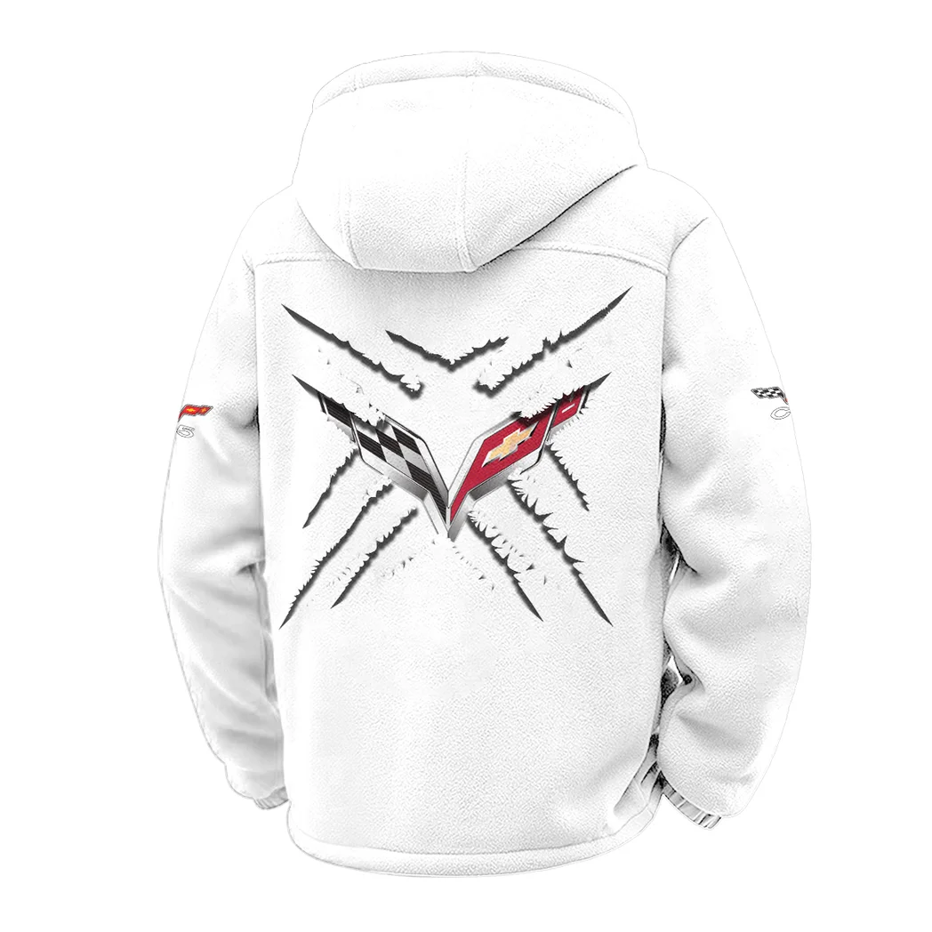 Lightweight Performance Car Winter Fleece Jacket, All-Mountain Sport Jacket HVN1450CO - White - Image 3