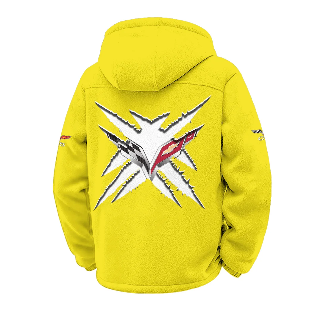 Lightweight Performance Car Winter Fleece Jacket, All-Mountain Sport Jacket HVN1450CO - Yellow - Image 3
