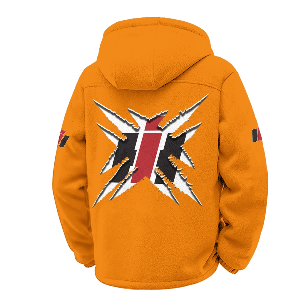 Harvest Vehicle Winter Fleece Jacket, Cold Weather Hiking Fleece HVN1450CS - Orange - Image 3