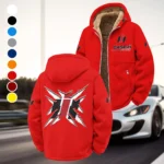Harvest Vehicle Winter Fleece Jacket, Cold Weather Hiking Fleece HVN1450CS - Red