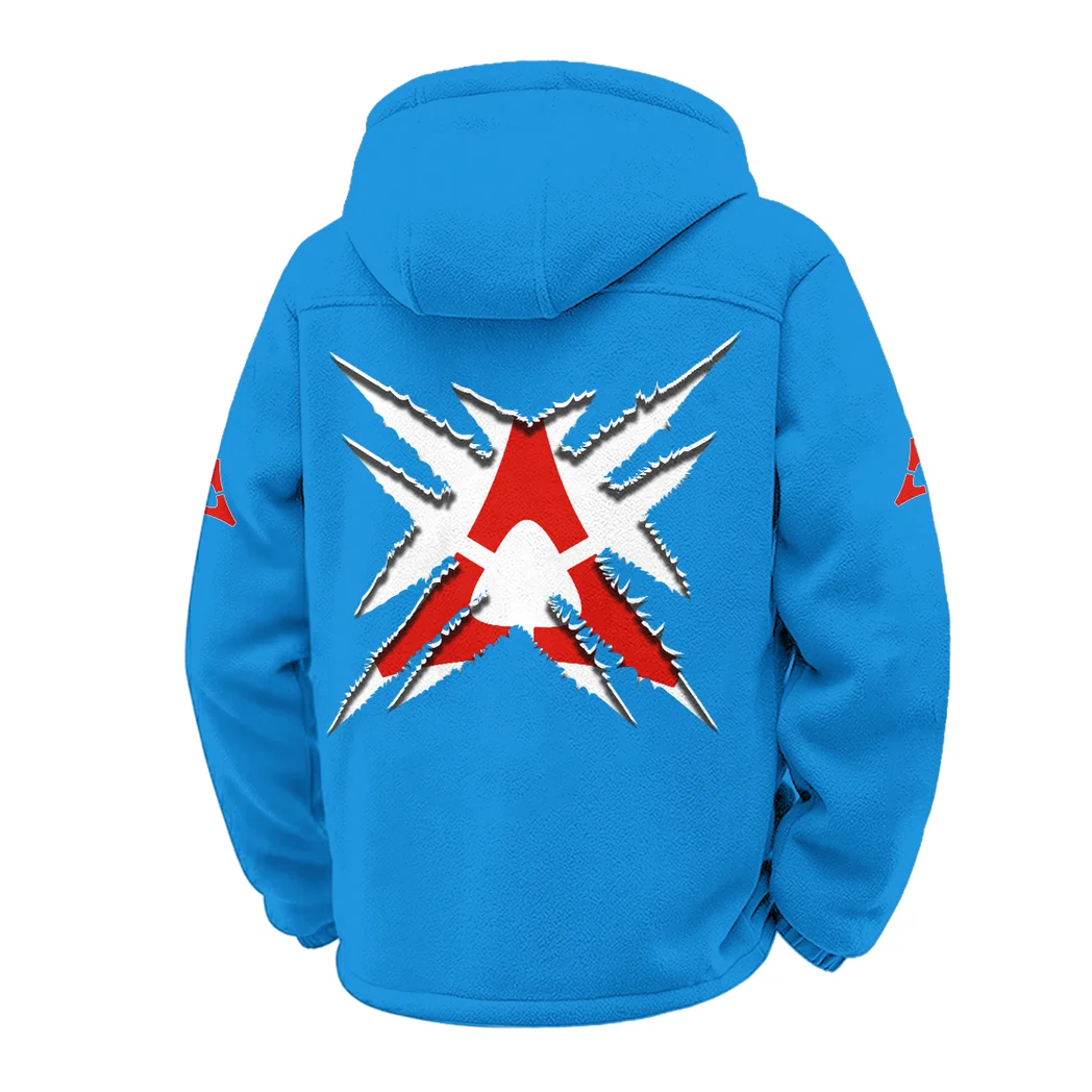 Muscle Sedan Winter Fleece Jacket, Ski & Snowboard Mid-Layer HVN1450DC - Cyan - Image 3