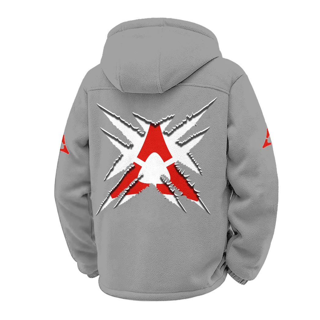 Muscle Sedan Winter Fleece Jacket, Ski & Snowboard Mid-Layer HVN1450DC - Grey - Image 3
