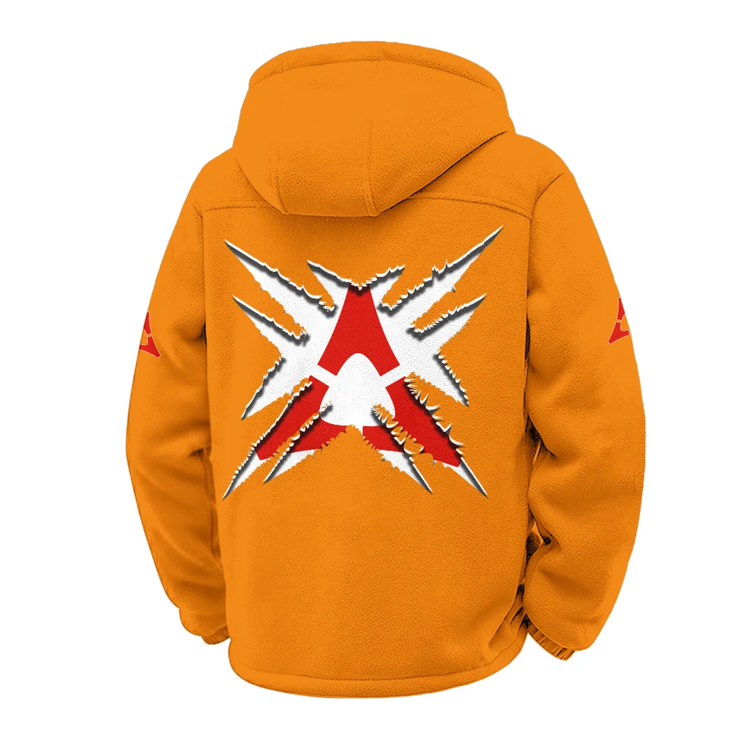 Muscle Sedan Winter Fleece Jacket, Ski & Snowboard Mid-Layer HVN1450DC - Orange - Image 3