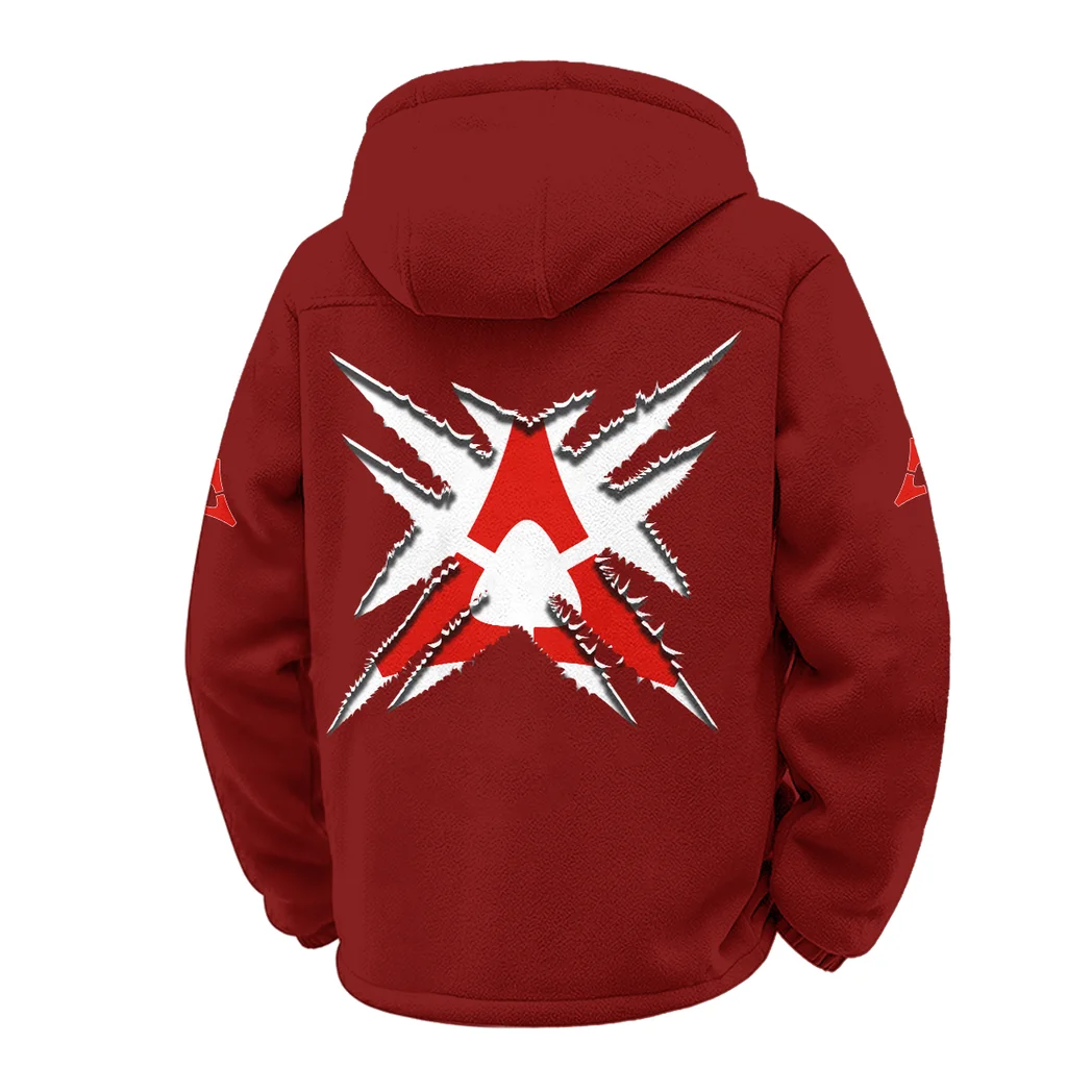 Muscle Sedan Winter Fleece Jacket, Ski & Snowboard Mid-Layer HVN1450DC - Wine - Image 3