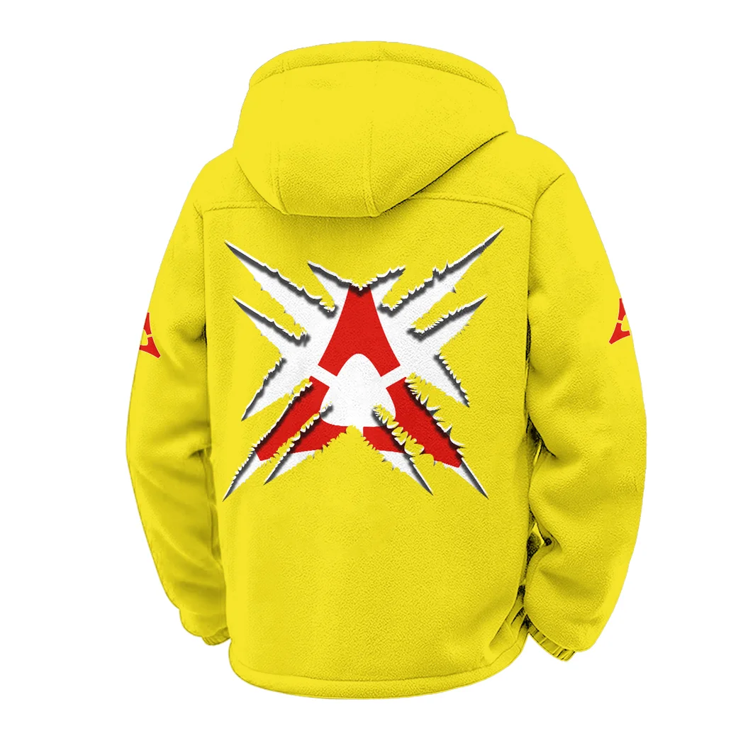 Muscle Sedan Winter Fleece Jacket, Ski & Snowboard Mid-Layer HVN1450DC - Yellow - Image 3