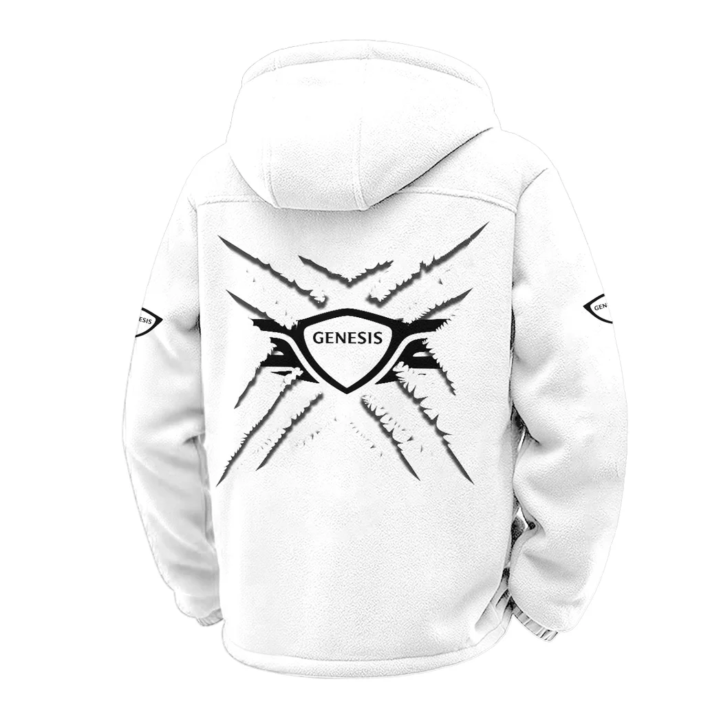 Elite Road Vehicle Winter Fleece Jacket, Luxe Microfleece Pullover HVN1450GE - White - Image 3
