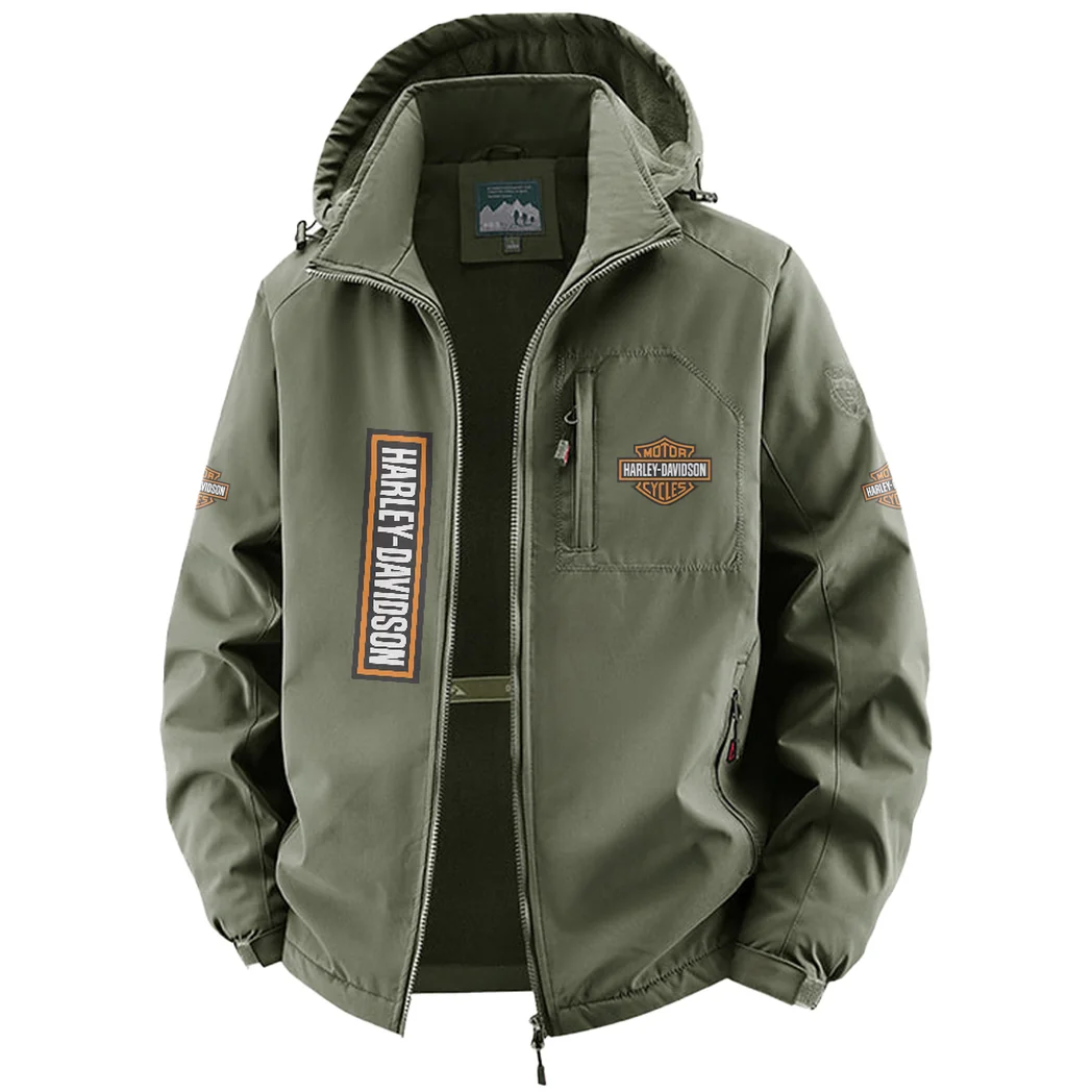 Chopper Style Fleece Windbreaker Jacket, Premium Bonded Fleece HVN1450HD - Green - Image 2