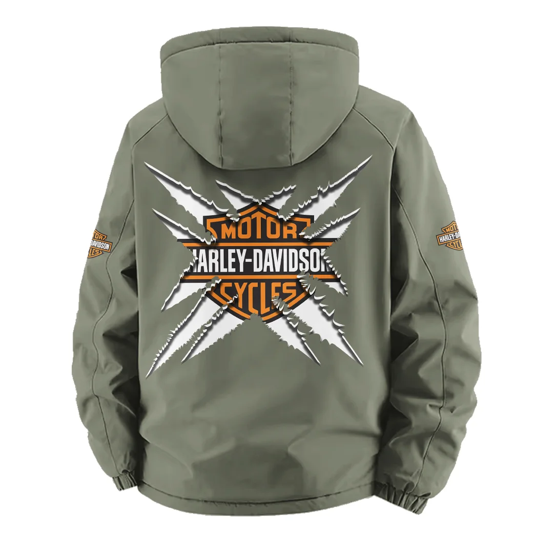 Chopper Style Fleece Windbreaker Jacket, Premium Bonded Fleece HVN1450HD - Green - Image 4