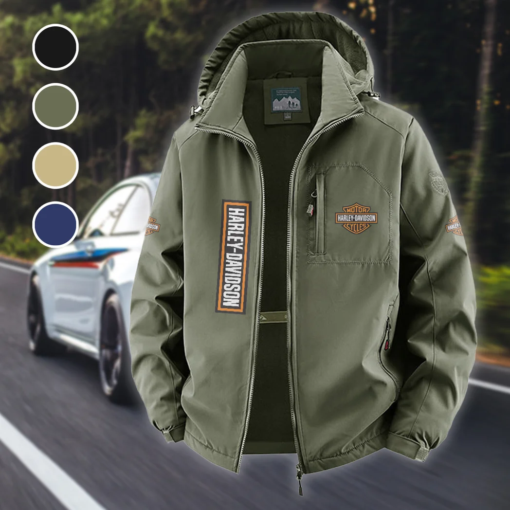 Chopper Style Fleece Windbreaker Jacket, Premium Bonded Fleece HVN1450HD - Green