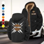 Chopper Style Winter Fleece Jacket, Warm Core Loft Fleece HVN1450HD - Black