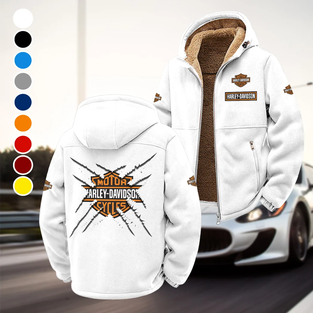 Chopper Style Winter Fleece Jacket, Warm Core Loft Fleece HVN1450HD - White
