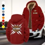 Chopper Style Winter Fleece Jacket, Warm Core Loft Fleece HVN1450HD - Wine