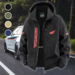 American Retro Vehicle Fleece Windbreaker Jacket, Ultra-Soft Wind-Stop Fabric HVN1450HG - Black