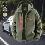 American Retro Vehicle Fleece Windbreaker Jacket, Ultra-Soft Wind-Stop Fabric HVN1450HG - Green