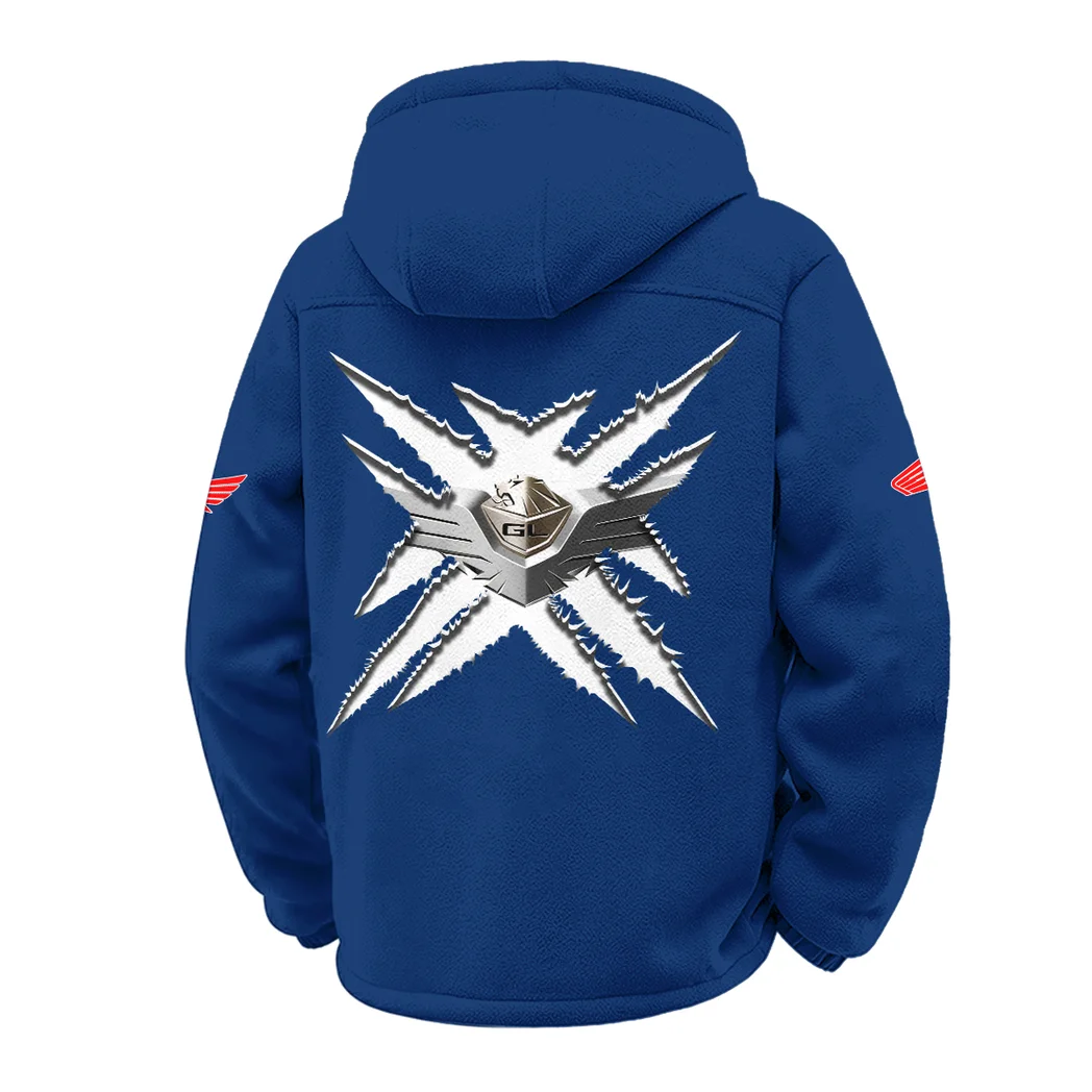 American Retro Vehicle Winter Fleece Jacket, Breathable Winter Comfort HVN1450HG - Navy - Image 3