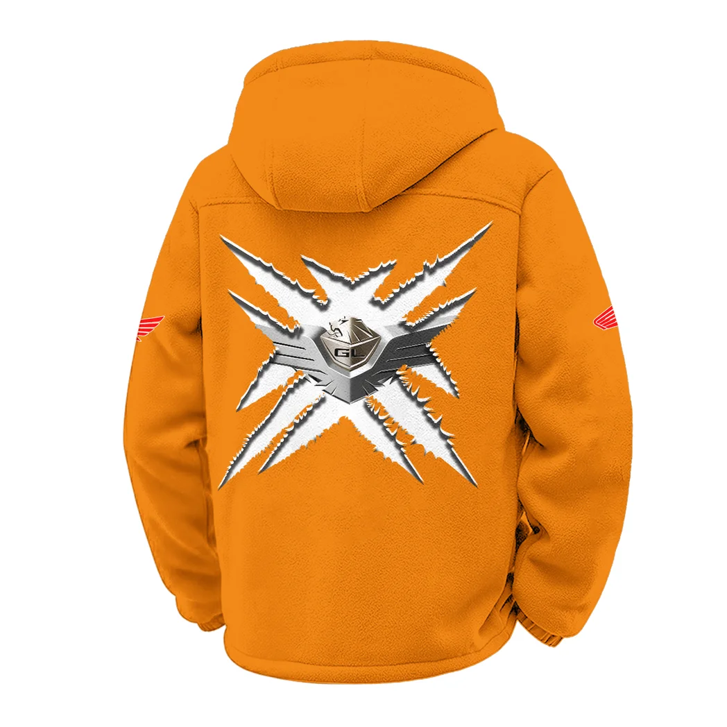 American Retro Vehicle Winter Fleece Jacket, Breathable Winter Comfort HVN1450HG - Orange - Image 3