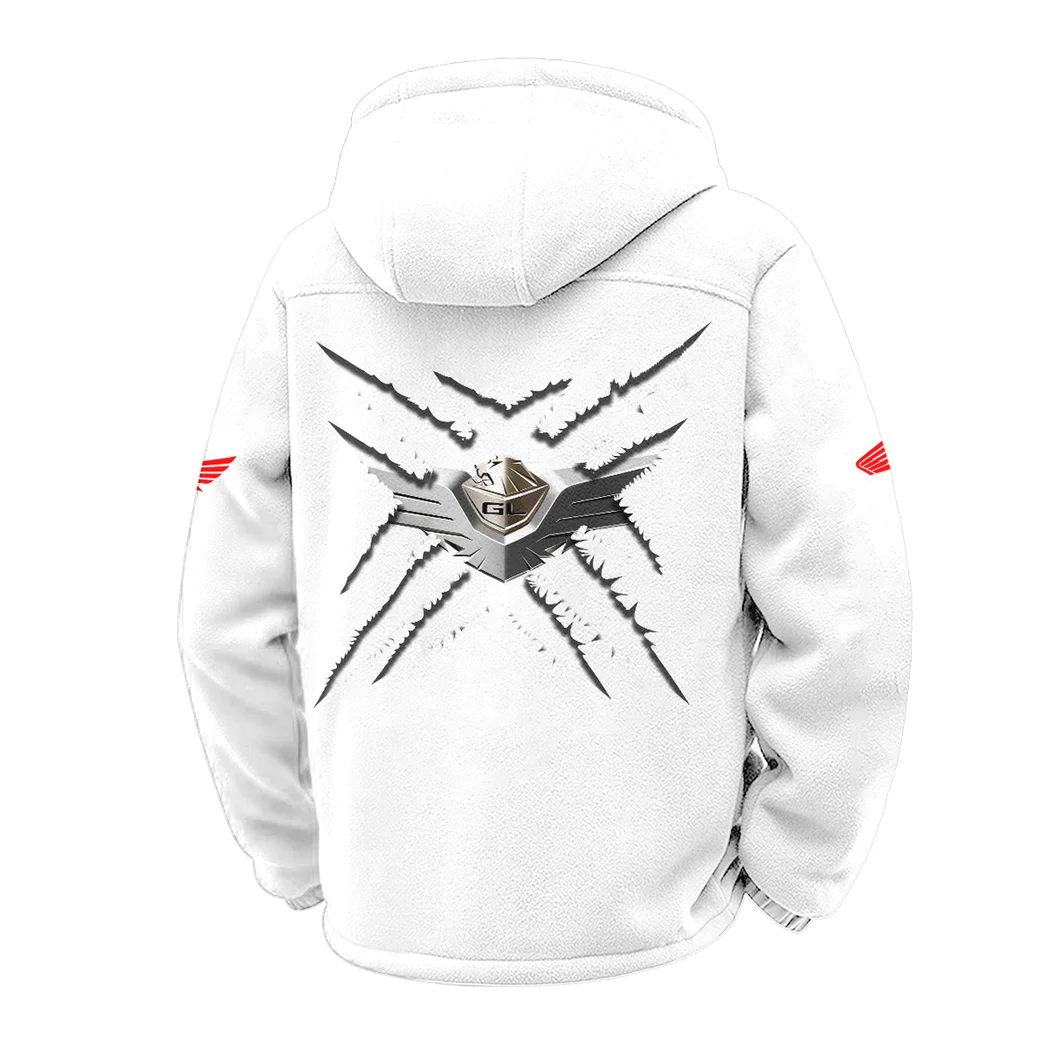 American Retro Vehicle Winter Fleece Jacket, Breathable Winter Comfort HVN1450HG - White - Image 3