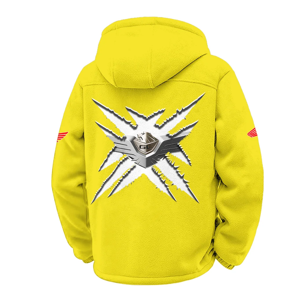 American Retro Vehicle Winter Fleece Jacket, Breathable Winter Comfort HVN1450HG - Yellow - Image 3