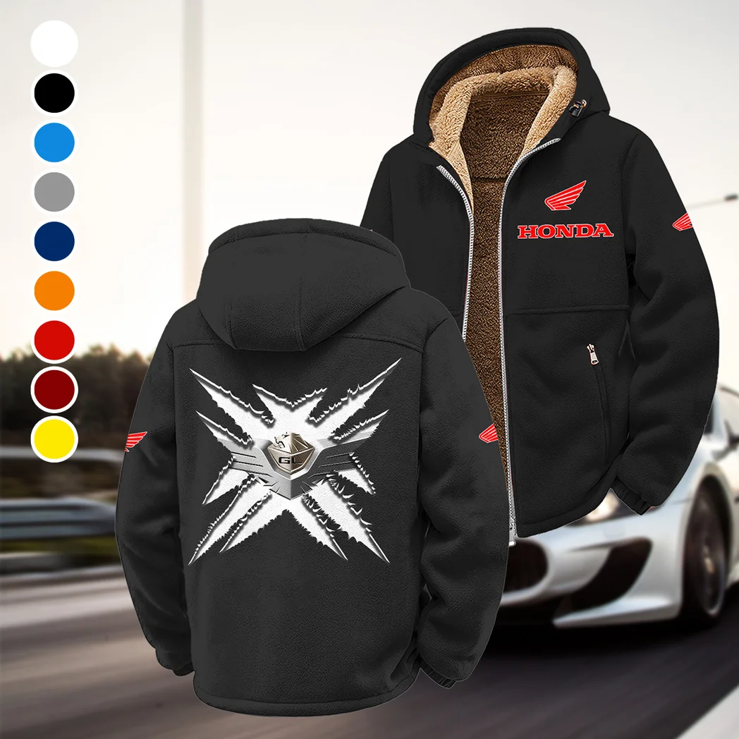 American Retro Vehicle Winter Fleece Jacket, Breathable Winter Comfort HVN1450HG - Black
