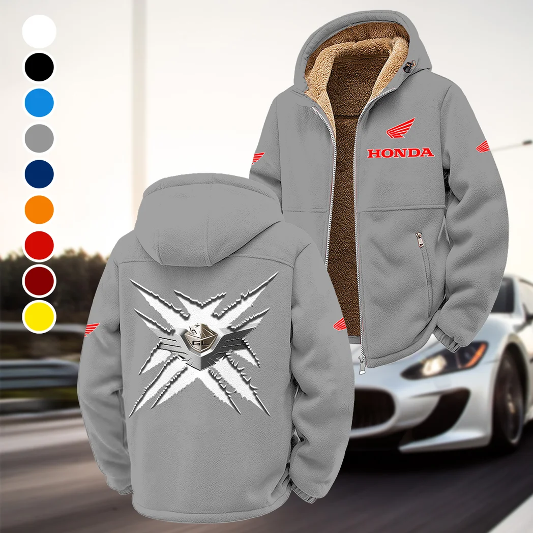 American Retro Vehicle Winter Fleece Jacket, Breathable Winter Comfort HVN1450HG - Grey