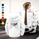 American Retro Vehicle Winter Fleece Jacket, Breathable Winter Comfort HVN1450HG - White