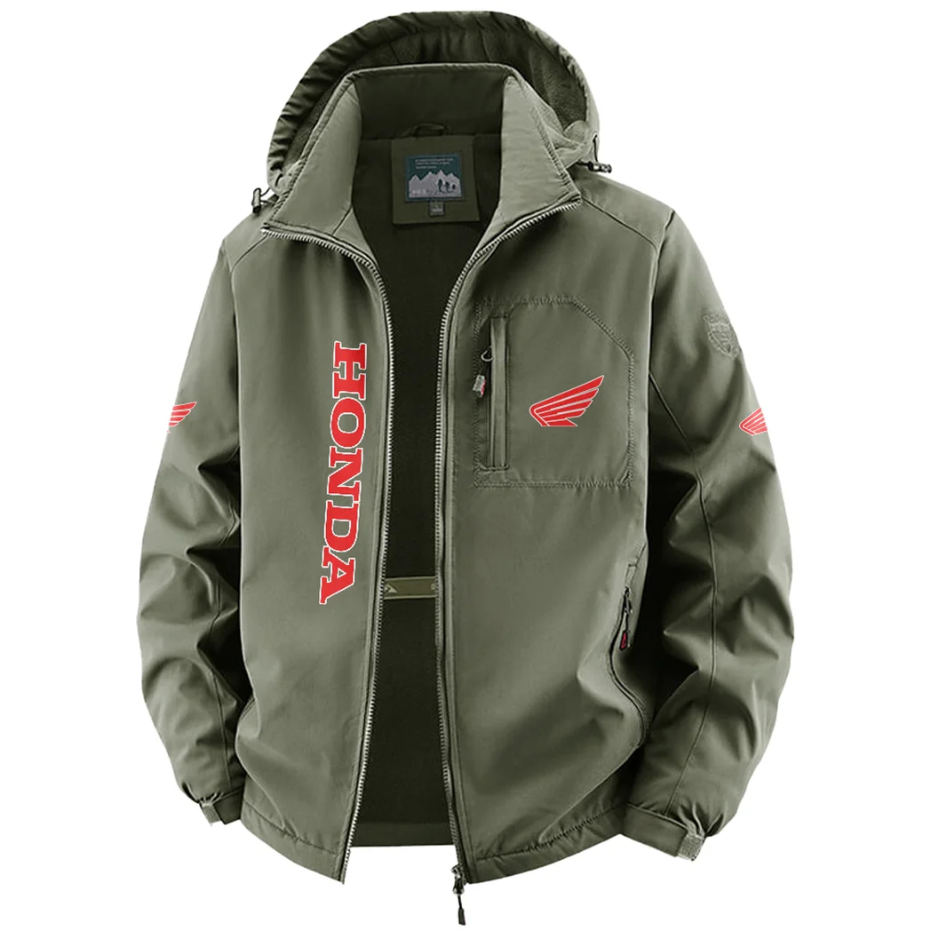 Scooter Fleece Windbreaker Jacket, High-Density Windproof Fleece HVN1450HM - Green - Image 2