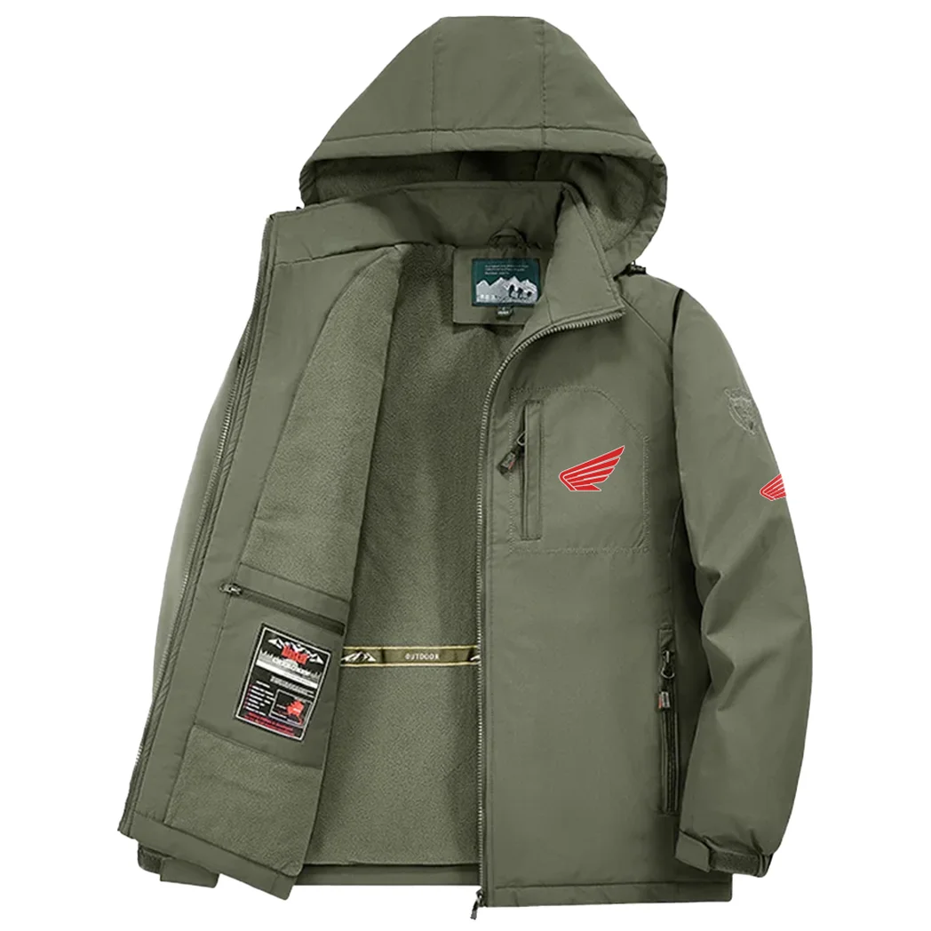 Scooter Fleece Windbreaker Jacket, High-Density Windproof Fleece HVN1450HM - Green - Image 3