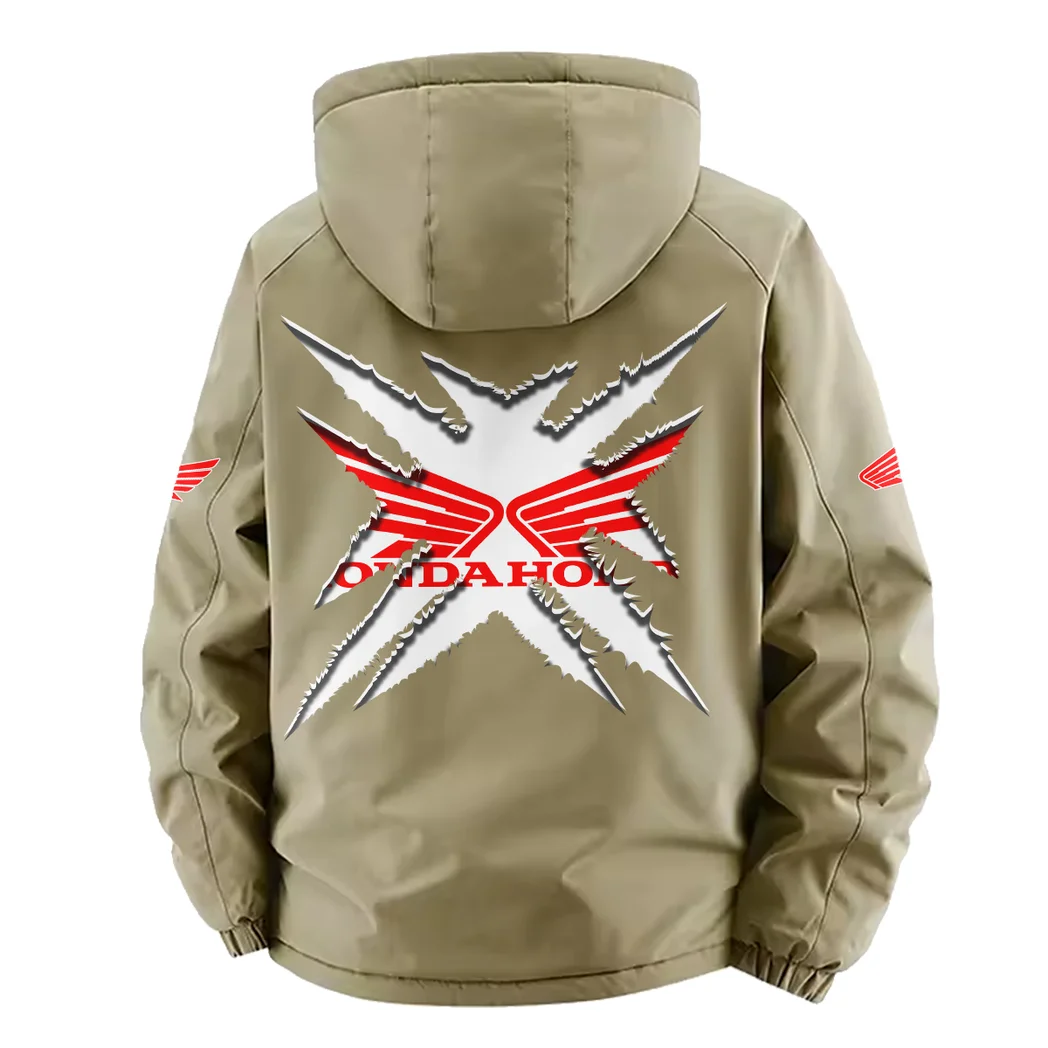 Scooter Fleece Windbreaker Jacket, High-Density Windproof Fleece HVN1450HM - Khaki - Image 4