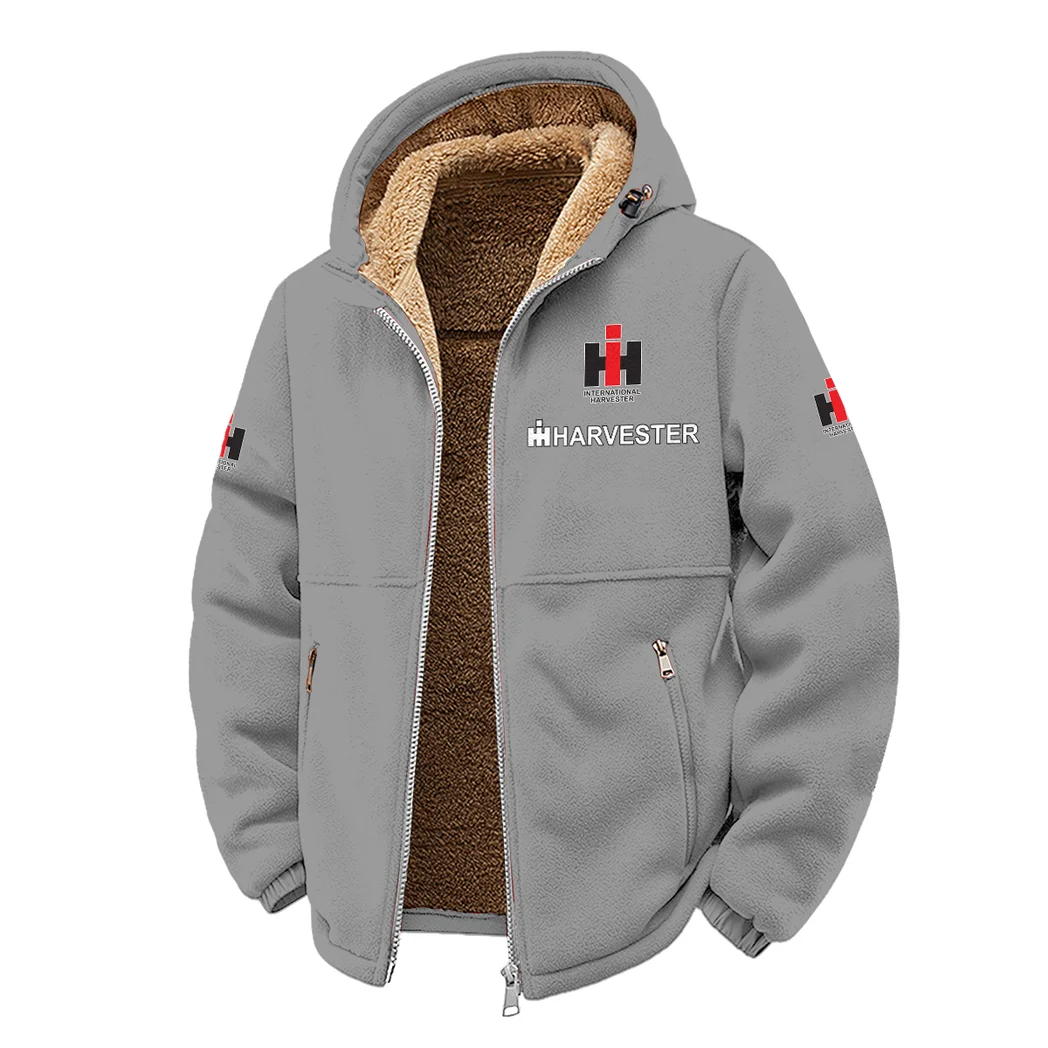 Utility Tractor Winter Fleece Jacket, Extreme Cold Fleece Coat HVN1450IH - Grey - Image 2