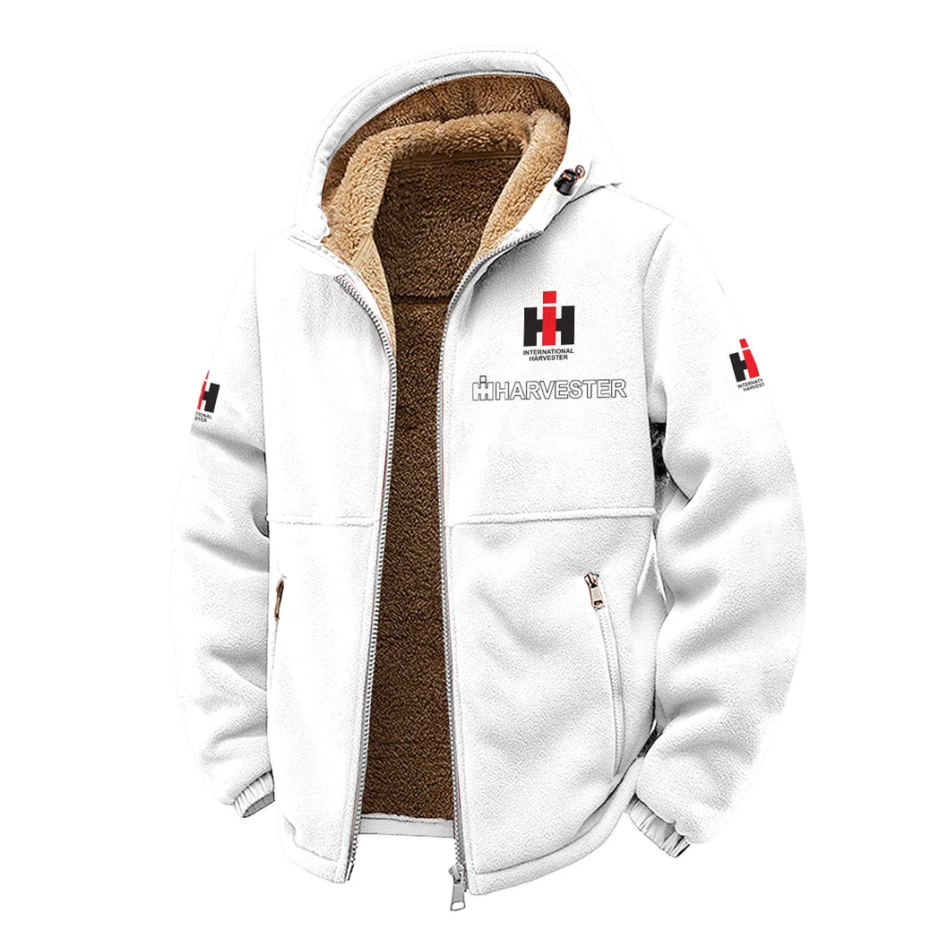 Utility Tractor Winter Fleece Jacket, Extreme Cold Fleece Coat HVN1450IH - White - Image 2