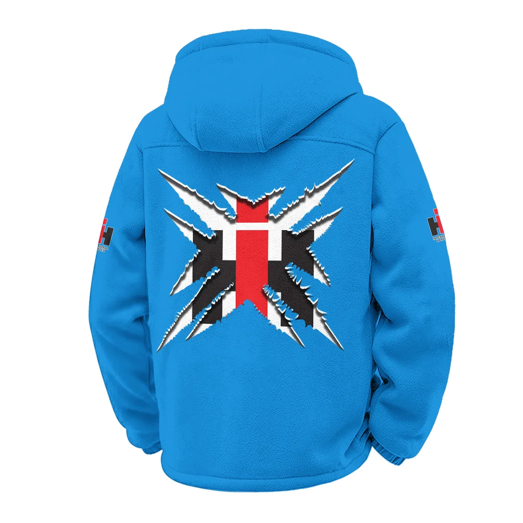 Utility Tractor Winter Fleece Jacket, Extreme Cold Fleece Coat HVN1450IH - Cyan - Image 3