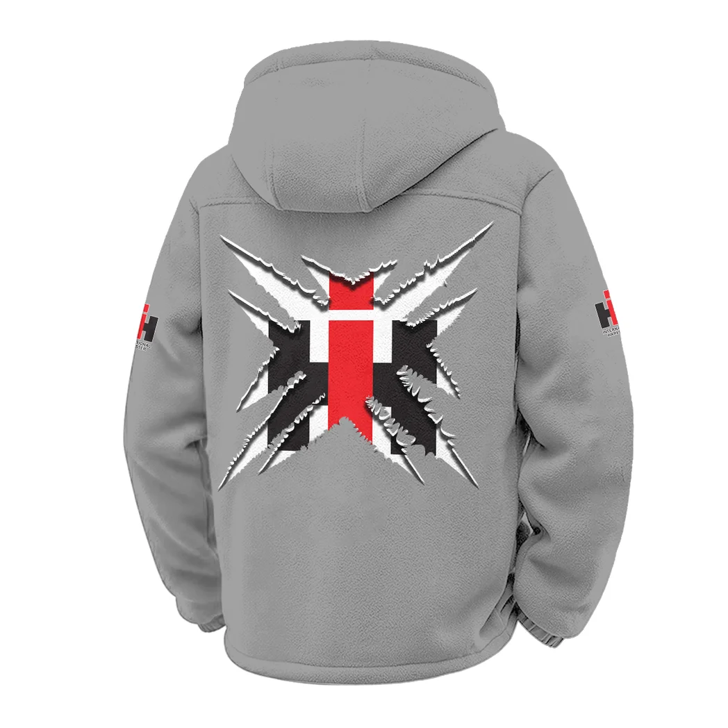 Utility Tractor Winter Fleece Jacket, Extreme Cold Fleece Coat HVN1450IH - Grey - Image 3