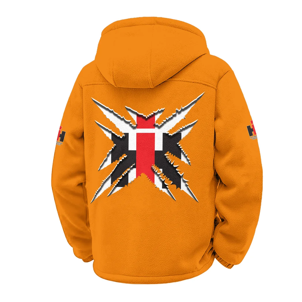 Utility Tractor Winter Fleece Jacket, Extreme Cold Fleece Coat HVN1450IH - Orange - Image 3