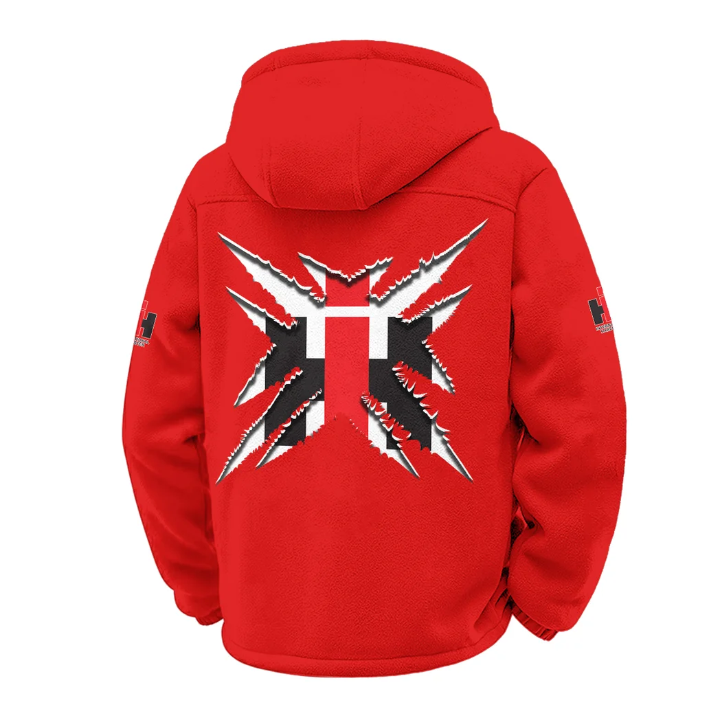 Utility Tractor Winter Fleece Jacket, Extreme Cold Fleece Coat HVN1450IH - Red - Image 3
